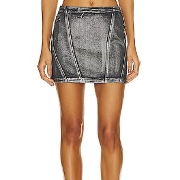 Blank NYC Dresses & Skirts - Denim Mini Skirt in Metallic HeartBLANKNYC Size 28